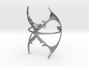 Double Stag Bangle in Natural Silver