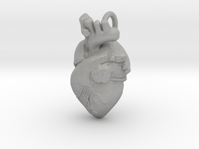 Bigger Anatomical Heart pendant in Aluminum