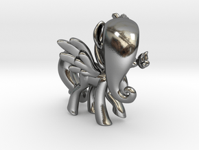Fluttershy 1 Full Color - M1 in Polished Silver