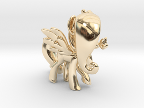 Fluttershy 1 Full Color - M1 in 14k Gold Plated Brass