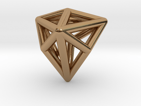 0337 Triakis Tetrahedron E (a=1cm) #001 in Polished Brass