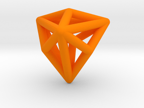 0337 Triakis Tetrahedron E (a=1cm) #001 in Orange Processed Versatile Plastic