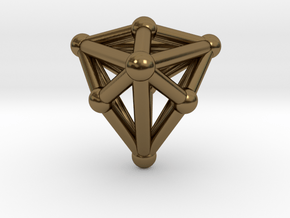 0338 Triakis Tetrahedron V&E (a=1cm) #002 in Polished Bronze
