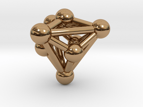 0339 Triakis Tetrahedron V&E (a=1cm) #003 in Polished Brass