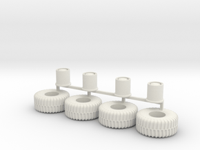 HO scale heavy Equipment Tires 01 in White Natural Versatile Plastic