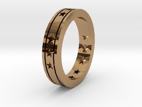 Ring Star open in Polished Brass