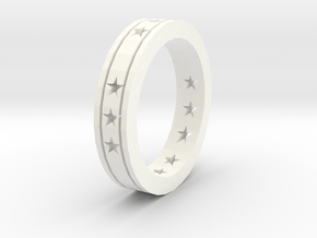 Ring Star open in White Processed Versatile Plastic