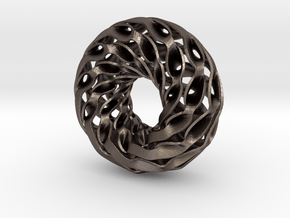 Scherk Spiral Torus in Polished Bronzed Silver Steel
