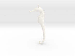 Sea Horse Pendant in White Processed Versatile Plastic
