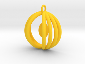 Half sphere pendant in Yellow Processed Versatile Plastic