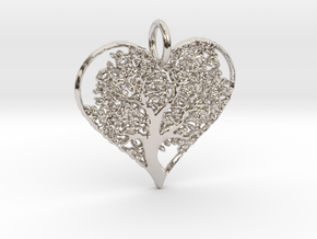 Let Your Love Grow pendant in Rhodium Plated Brass