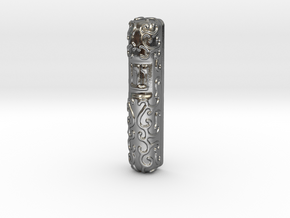Mezuzah Case, Scrollwork A in Polished Silver