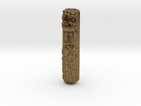 Mezuzah Case, Scrollwork A in Polished Bronze