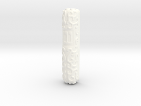 Mezuzah Case, Scrollwork A in White Processed Versatile Plastic