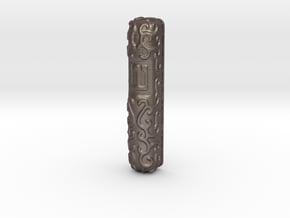 Mezuzah Case, Scrollwork B in Polished Bronzed Silver Steel