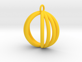 Semispherical Pendant. in Yellow Processed Versatile Plastic