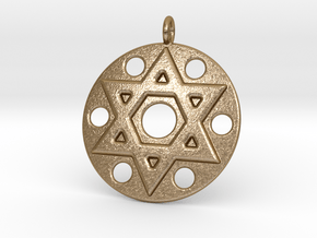 Star Of David in Polished Gold Steel