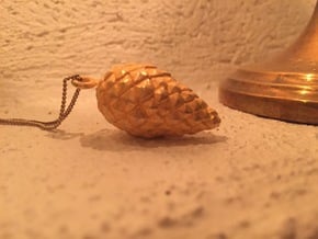 Pine Cone (matsukasa) Pendant in Polished Gold Steel