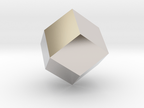 rhombic dodecahedron in Rhodium Plated Brass