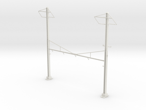 PRR CATENARY HO SCALE 4TRK CURVED STEADY 2 PH in White Natural Versatile Plastic