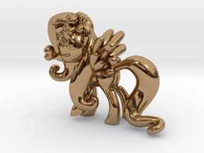 Fluttershy 1 Full Color - XS in Polished Brass