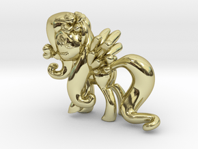 Fluttershy 1 Full Color - XS in 18k Gold Plated Brass
