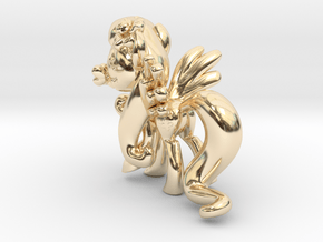 Fluttershy 1 Full Color - S1 in 14k Gold Plated Brass