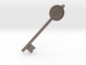 Shield Key in Polished Bronzed Silver Steel