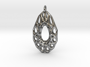 Wire Gem Pendant in Fine Detail Polished Silver