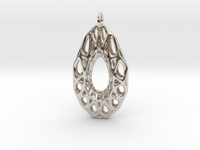 Wire Gem Pendant in Rhodium Plated Brass