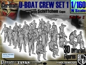 1-160 German U-Boot Crew Set1 in Tan Fine Detail Plastic