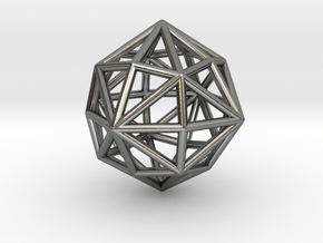 0397 Disdyakis Dodecahedron E (a=1cm) #001 in Fine Detail Polished Silver