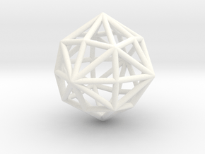 0397 Disdyakis Dodecahedron E (a=1cm) #001 in White Processed Versatile Plastic