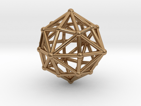 0398 Disdyakis Dodecahedron V&E (a=1cm) #002 in Polished Brass