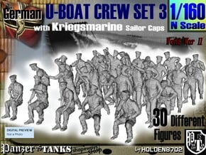 1-160 German U-Boot Crew Set3 in Tan Fine Detail Plastic
