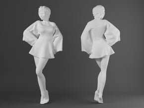 Skirt Girl-005-scale 1/32 in Tan Fine Detail Plastic