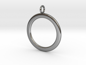 Ring-shaped pendant — smooth in Polished Silver