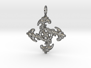 Kreuz Barock verdreht in Fine Detail Polished Silver