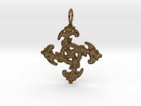 Kreuz Barock verdreht in Polished Bronze