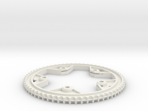63T-11P centertrack beltwheel in White Natural Versatile Plastic