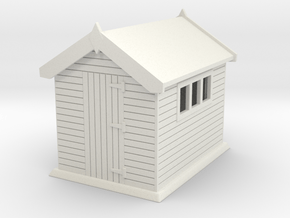 Garden shed 01. HO Scale (1:87) in White Natural Versatile Plastic