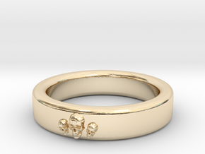 Smooth Anatomical Skull Ring in 14K Yellow Gold