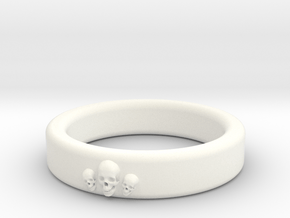 Smooth Anatomical Skull Ring in White Processed Versatile Plastic
