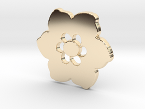 Happy Flower Pendant in 14k Gold Plated Brass