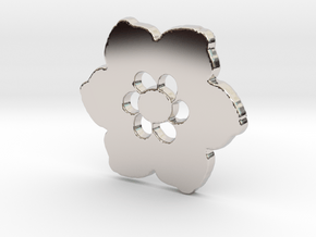 Happy Flower Pendant in Rhodium Plated Brass