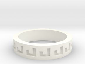  Greek Ring in White Processed Versatile Plastic