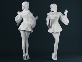 Skirt Girl-001 scale 1/24 in Smooth Fine Detail Plastic