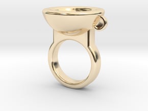 Coffe Cup Ring in 14K Yellow Gold