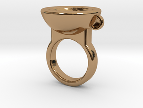 Coffe Cup Ring in Polished Brass