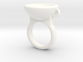Coffe Cup Ring in White Processed Versatile Plastic